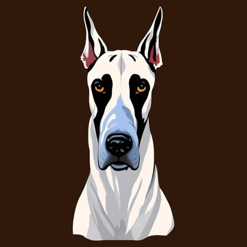 great dane dog drawn digital painting watercolor illustration