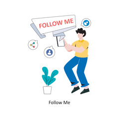 Naklejka premium Follow Me flat style design vector illustration. stock illustration
