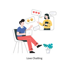 Love Chatting  flat style design vector illustration. stock illustration