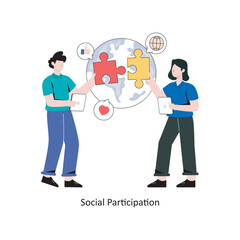 Social Participation flat style design vector illustration. stock illustration