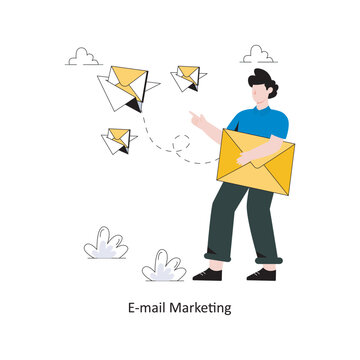 E-mail Marketing flat style design vector illustration. stock illustration