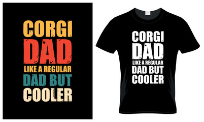 Corgi dad lover father's day vintage t-shirt design