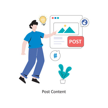 Post Content flat style design vector illustration. stock illustration
