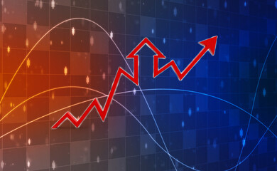 3d rendering business graph and documents. Stock market chart. Business graph background, Financial Background