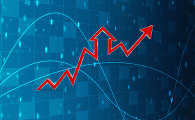 3d rendering business graph and documents. Stock market chart. Business graph background, Financial Background