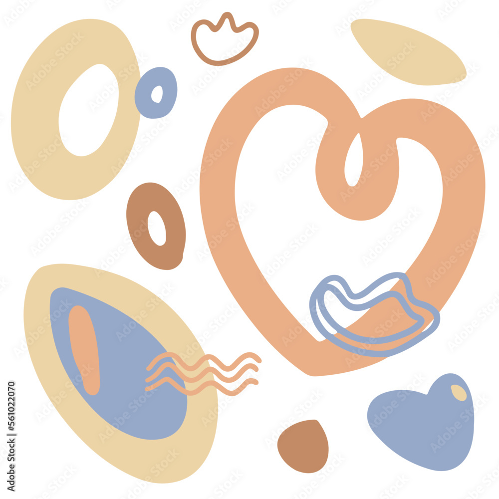 Poster vector set of abstract shapes in matisse style.
