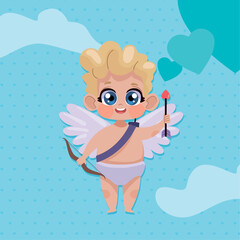 cupid angel with arch