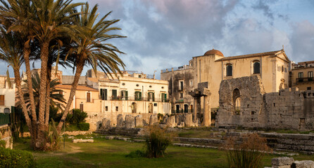 Fototapeta premium Siracusa, Ortigia. Tempio di Apollo (Apollonion) 
