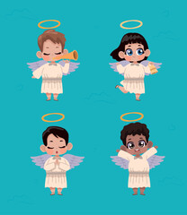 four cupid angels group