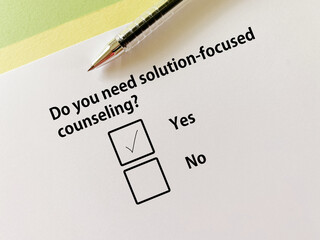 Questionnaire about counseling and therapy