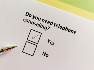 Questionnaire about counseling and therapy