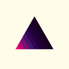 Vintage triangular sunset in the style of the 80s. Vector background. A design element.