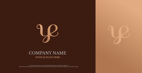 Initial YE Logo Design Vector 