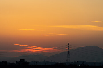 Fototapeta na wymiar 揖斐長良川河口の夕景