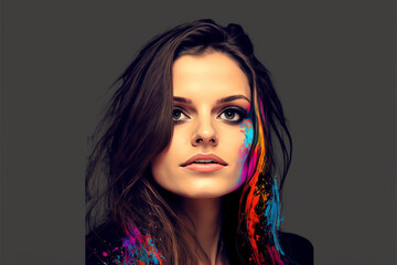 retrato pop arte colorida 