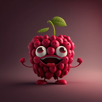 Cute Cartoon Raspberry Character