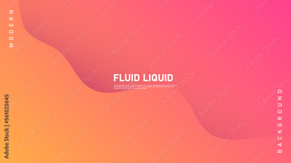 Wall mural modern abstract background wave fluid liquid lines motion and red orange gradient color
