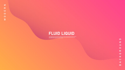 Modern Abstract Background Wave Fluid Liquid Lines Motion and Red Orange Gradient Color