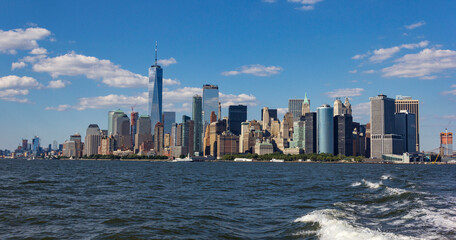 Naklejka premium Beautiful skyline of Downtown Manhattan, New York City, New York
