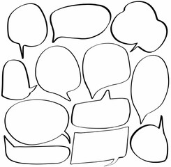 set collection of blank speech bubbles