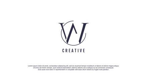 Monogram letter W logo design with creative unique concept design icon illustration