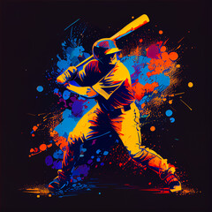 Obraz na płótnie Canvas Playing Baseball, concept art, ball, competition, game, illustration, cartoon