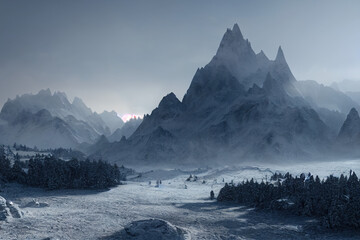 Fototapeta na wymiar Winter Landscape Scene