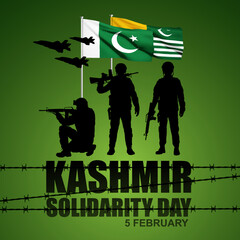 Kashmir Solidarity Day concept. February 5. EPS10 vector