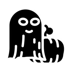halloween ghost glyph icon vector. halloween ghost sign. isolated symbol illustration