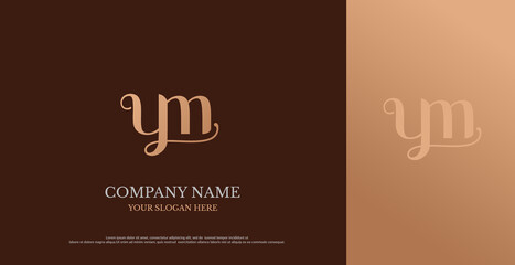 Initial YM Logo Design Vector 