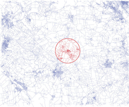 Satellite view of Soledar, Donetsk Oblast, Ukraine. Map. Streets and cities close to Soledar. War front between Ukraine and Russia