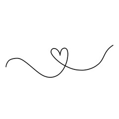 Valentine's Day love heart shape hand drawn vector clipart line outline minimalist simple shape.