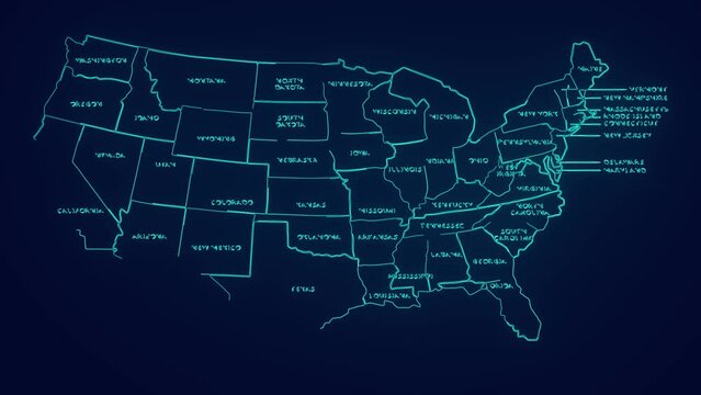 map of united states of america with state names usa map animation
