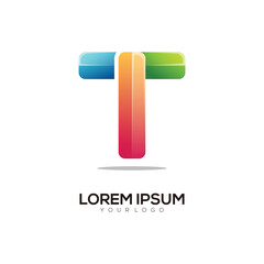 Letter T colorful logo design template modern