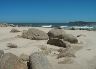 Fototapeta na wymiar beach, sea and rocks