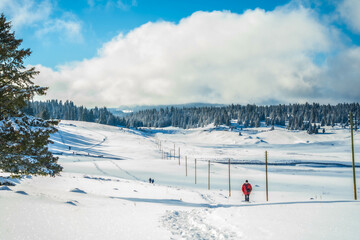 swiss snow scene