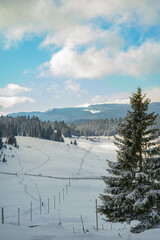 swiss snow scene