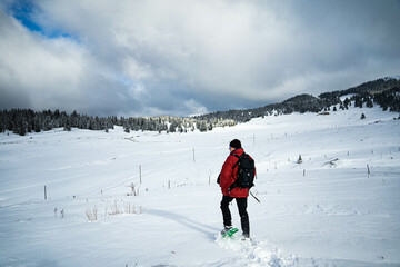 swiss snow scene