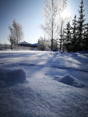winter landscape in the village
