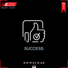 success icon vector . Business marketing management, success icons , simple, isolated, application , logo, flat icon for website design or mobile applications, 
UI  UX design Editable stroke. EPS10