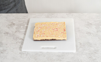 Homemade candy cane fudge