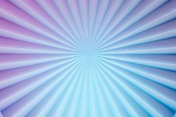 Turbine shaped futuristic blue and pink neon shiny high gloss backdrop. Digitally generated. 