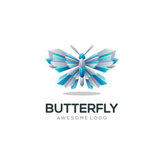 Colorful butterfly geometric logo template