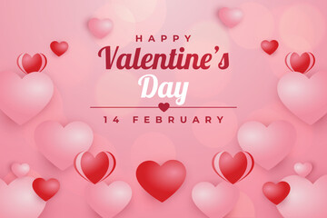 vector realistic valentines day with celebration background