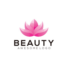 Lotus beauty colorful logo illustration