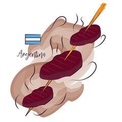 Isolated meat skewer icon Angentinian food Vector