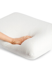 anatomical pillow made of foam material with memory effect, isolate on a transparent background