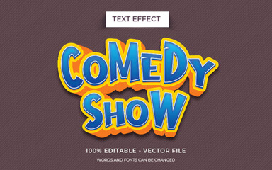 Editable text effect - Comedy show text effect