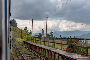 Sri Lanka's most beautiful train journey. An empty train station of Ceylon railway.