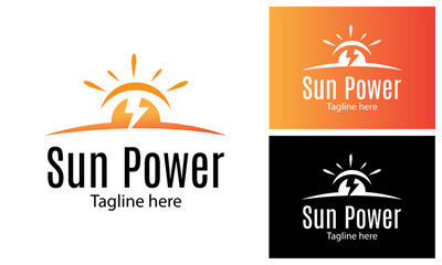 Sun Power Logo Design Template.